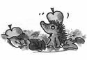 igel mit apfel_links